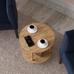 Bijzettafel Ves rond met onderblad Ø42x49 cm houtkleurig [en, Verzenden, Nieuw