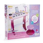 Kinder keyboard - met microfoon & kruk - 45x21x60 cm - roze, Nieuw, Ophalen of Verzenden