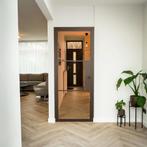 Stalen Binnendeur 3 Vlaks Brons Brons rook glas Met slot, Doe-het-zelf en Verbouw, Minder dan 80 cm, Binnendeur, Nieuw, Metaal