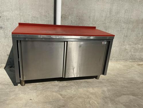 RVS Werkkast Snijtafel met opbergruimte 150 cm Horeca, Zakelijke goederen, Horeca | Keukenapparatuur, Gebruikt, RVS Meubilair