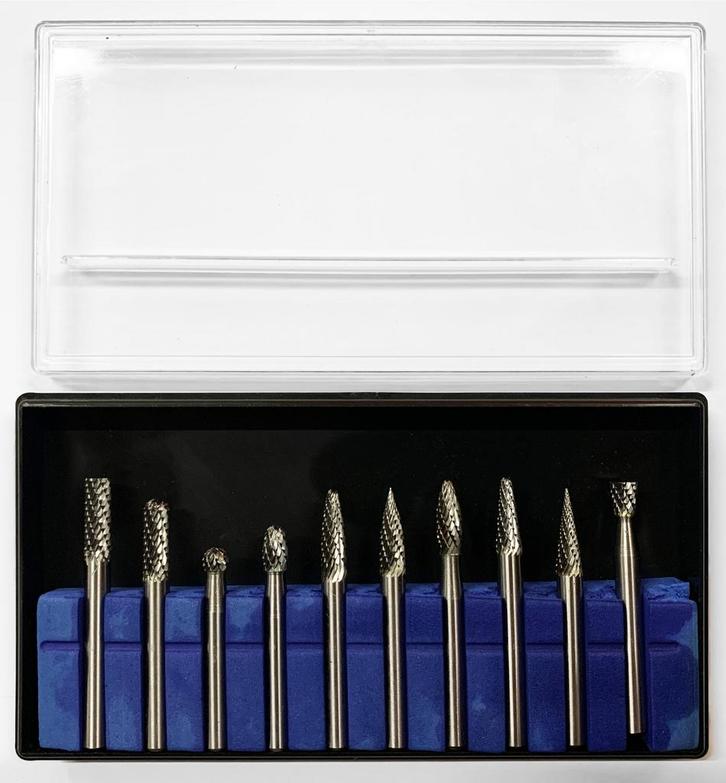 Set hoge kwaliteit frezen, wolfraamcarbide (10 stuks, 6.35, Doe-het-zelf en Verbouw, Gereedschap | Handgereedschap, Nieuw, Ophalen of Verzenden