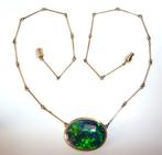 Halsketting - 14 karaat Geel goud - 12.50ct. tw. Opaal -, Sieraden, Tassen en Uiterlijk, Nieuw