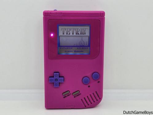 Gameboy Classic - Console - Pink + Ips Screen + Backlight, Spelcomputers en Games, Spelcomputers | Nintendo Game Boy, Gebruikt