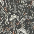 Profhome 394341-GU Bloemen behang floral mat zwart wit 5,33, Huis en Inrichting, Stoffering | Behang, Verzenden