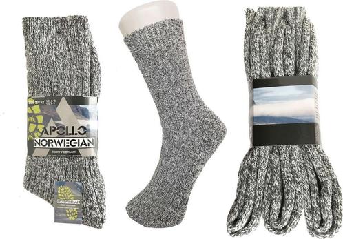 Apollo 6P Noorse Sokken Grijs - Maat 39-42, Kleding | Heren, Sokken en Kousen, Verzenden