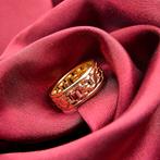 Bicolor gouden schakelring (witgoud, robuuste gouden ring), Sieraden, Tassen en Uiterlijk, Ringen, 18 tot 19, Gebruikt, Overige kleuren