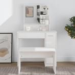 vidaXL Kaptafel met spiegel 86,5x35x136 cm hoogglans wit, Huis en Inrichting, Verzenden, Nieuw