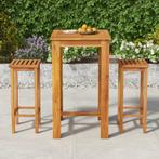 vidaXL 3-delige Tuinbarset massief acaciahout, Tuin en Terras, Verzenden, Nieuw, Hardhout, 2 zitplaatsen