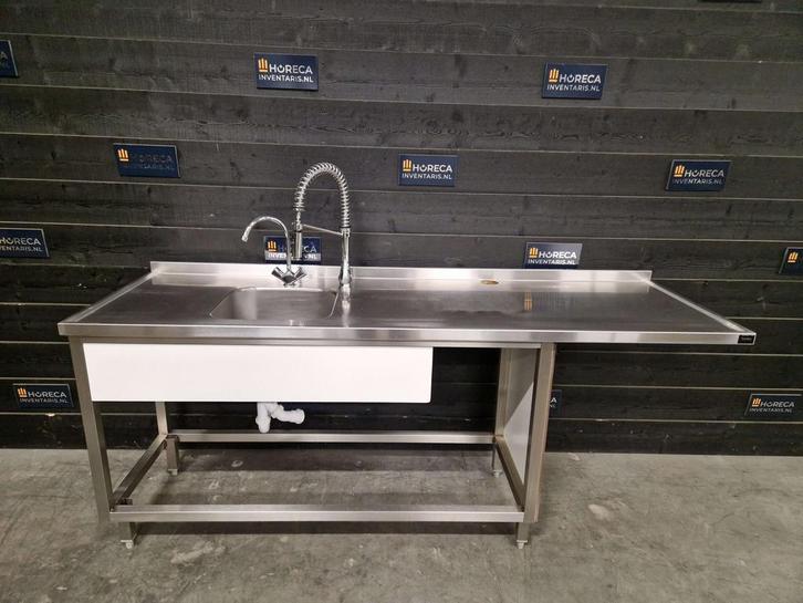 Wastafel | RVS | trespa | 215cm, Zakelijke goederen, Horeca | Keukenapparatuur, Gebruikt, RVS Meubilair