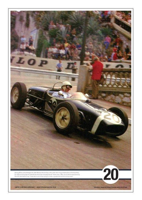Lotus - Monaco Grand Prix - Stirling Moss - 1961 - Print, Verzamelen, Automerken, Motoren en Formule 1