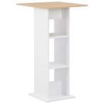 vidaXL Bartafel 60x60x110 cm wit en sonoma eikenkleurig, Huis en Inrichting, Tafels | Eettafels, Verzenden, Nieuw