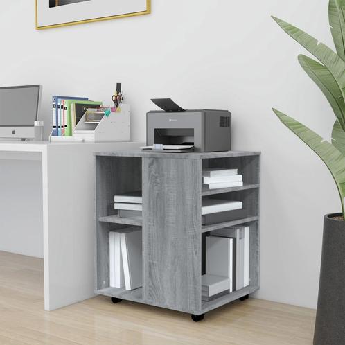 vidaXL Rolkast 60x53x72 cm bewerkt hout grijs sonoma eiken, Huis en Inrichting, Kasten | Overige, Nieuw, Verzenden