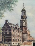Nederlandse school (XX) - Stadsgezicht met bloemenmarkt aan