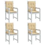 vidaXL Stoelkussens 4 st lage rug 100x50x4 cm stof gemêleerd, Huis en Inrichting, Woonaccessoires | Kussens, Verzenden, Nieuw