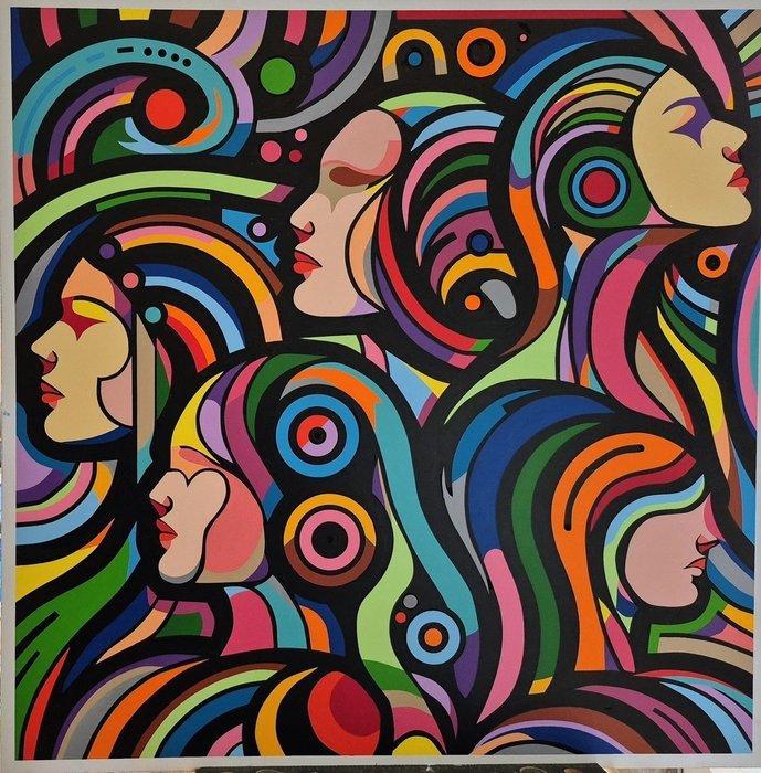 Franklin van Dam - Ne nous touchez pas - Abstract Schilderij, Antiek en Kunst, Kunst | Schilderijen | Modern