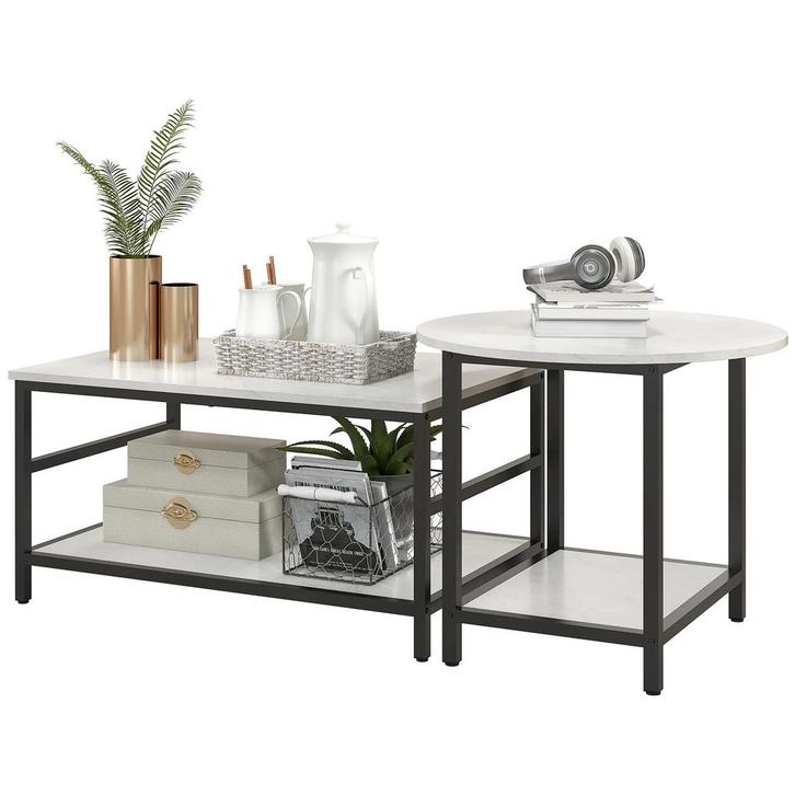 Salontafel Set Van 2 Bijzettafel Koffietafel Set Tafel In Mo, Huis en Inrichting, Kasten | Dressoirs, Nieuw, Verzenden