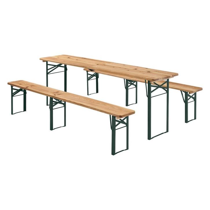 Houten Biertafelset / Bierbank Passau - 3-delig - Inklapbaar, Tuin en Terras, Tuintafels, Nieuw, Verzenden