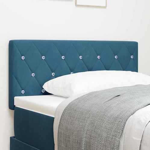 vidaXL Fluwelen Hoofdbord Geruit Donkerblauw 100 cm Fluweel, Huis en Inrichting, Slaapkamer | Bedden, Blauw, Nieuw, Stof, Verzenden