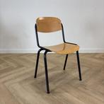 schoolstoel / kantinestoel zithoogte 44 cm, blauw - beuken, Huis en Inrichting, Stoelen, Gebruikt, Blauw, Ophalen of Verzenden