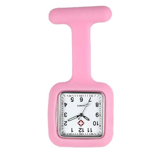 Fako® - Verpleegstershorloge - Siliconen Vierkant - Roze, Sieraden, Tassen en Uiterlijk, Horloges | Dames, Verzenden