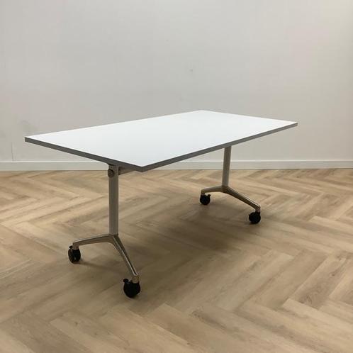 Tweedehands  verrijdbare klaptafel, 160x80 vm, grijs -, Huis en Inrichting, Tafelonderdelen, Gebruikt, Ophalen of Verzenden