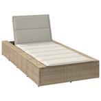 vidaXL Ligbed met zwevend kussen poly rattan beige, Tuin en Terras, Verzenden, Nieuw