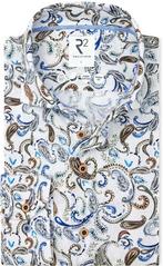 R2 Linnenblend Overhemd Paisley Wit maat M Heren, Verzenden, Nieuw, Wit, R2 Amsterdam