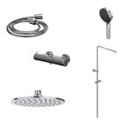 Regendoucheset IVY Bond Opbouw Thermostatisch 20 cm Medium, Ophalen of Verzenden, Nieuw, Chroom, Kraan