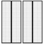 vidaXL Insectendeurgordijnen 2 st magnetisch 210x90 cm zwart, Huis en Inrichting, Stoffering | Gordijnen en Lamellen, Verzenden