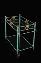 Serveerwagen - Metaal, Messing, Glas - Hollywood-achtig