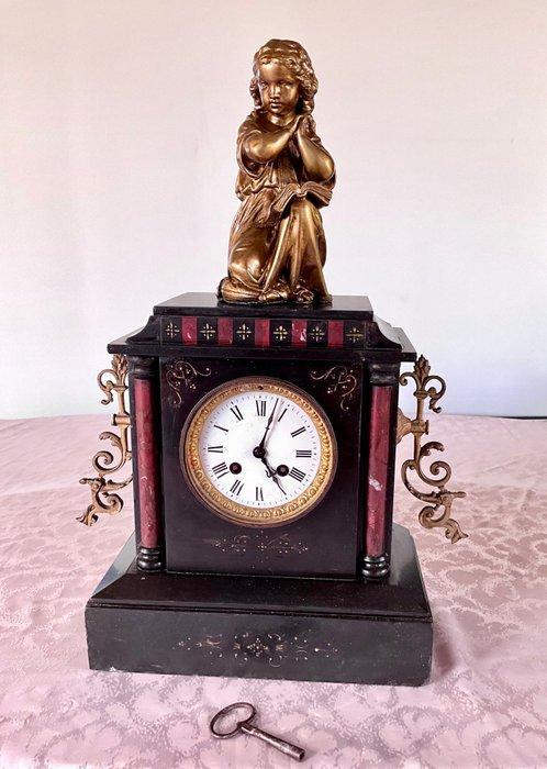 Pendule - Brons, Marmer, Zinklegering - 1850-1900 - Jong, Antiek en Kunst, Antiek | Klokken