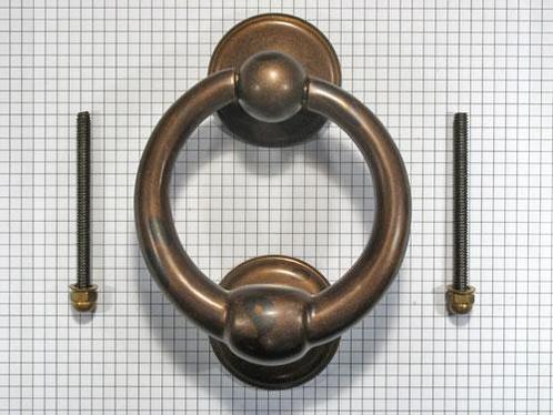 Deurklopper rond, messing antiek, Doe-het-zelf en Verbouw, Hang- en Sluitwerk, Nieuw, Ophalen of Verzenden