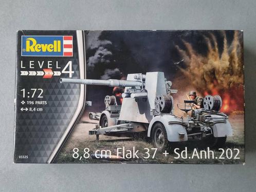 Revell 03325 8,8cm Flak 37 & Sd.Anhanger 202 1:72, Hobby en Vrije tijd, Modelbouw | Auto's en Voertuigen, Revell, Verzenden