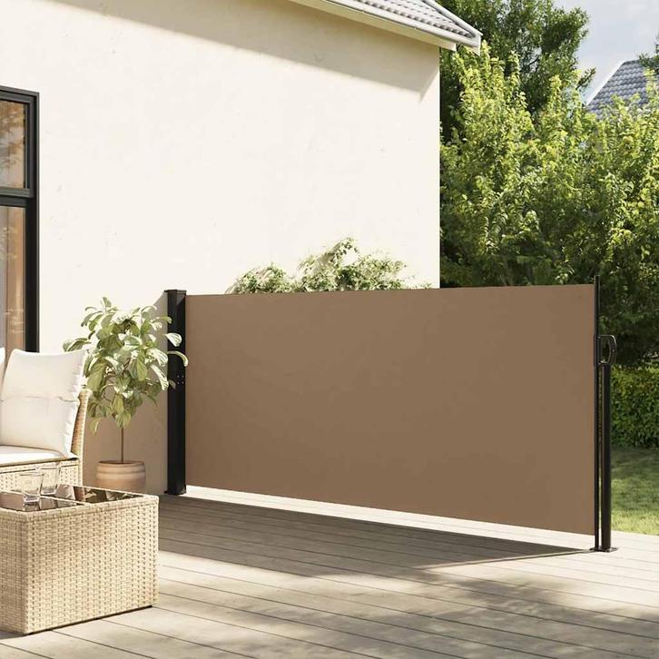 vidaXL Windscherm uittrekbaar 140x300 cm taupe, Tuin en Terras, Zonneschermen, Nieuw, Verzenden