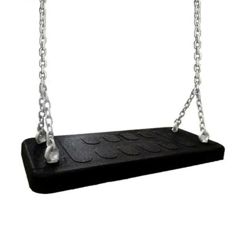 Rubber schommelzitje Zwart met gegalvaniseerde kettingen, Kinderen en Baby's, Speelgoed | Buiten | Speeltoestellen, Nieuw, Ophalen of Verzenden