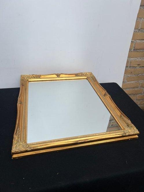 Wandspiegel- Spiegel - Hout - Brocante Gouden Lijst, Antiek en Kunst, Curiosa en Brocante