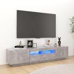 vidaXL Tv-meubel met LED-verlichting 180x35x40 cm betongrijs, Verzenden, 150 tot 200 cm, Nieuw, Minder dan 100 cm