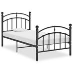 vidaXL Bedframe metaal zwart 90x200 cm, Huis en Inrichting, 90 cm, Eenpersoons, Verzenden, Zwart