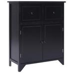 vidaXL Bijzetkast 60x30x75 cm paulowniahout zwart, Huis en Inrichting, Kasten | Buffetkasten, Verzenden, Nieuw, 50 tot 100 cm