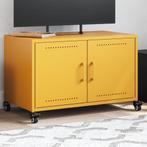 vidaXL Tv-meubel 68x39x43,5 cm staal mosterdgeel, Huis en Inrichting, Verzenden, Nieuw, Metaal