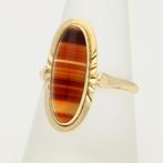 Ring - 14 karaat Geel goud - Agaat, Sieraden, Tassen en Uiterlijk, Ringen, Nieuw
