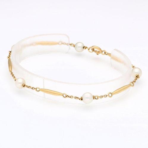 Armband - 18 karaat Geel goud Parel, Sieraden, Tassen en Uiterlijk, Armbanden