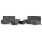 vidaXL 5-delige Loungeset poly rattan grijs, 5 zitplaatsen, Nieuw, Loungeset, Verzenden