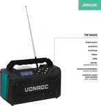 Tweedekans | VONROC Accu bouwradio 20V - FM, bluetooth & USB, Doe-het-zelf en Verbouw, Ophalen of Verzenden, Zo goed als nieuw