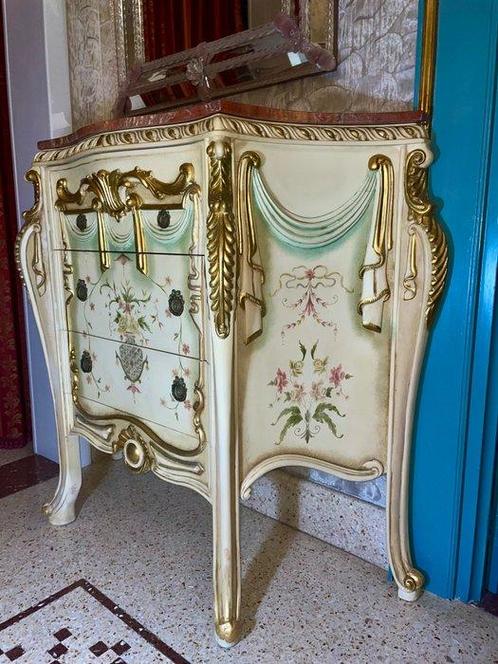 Commode - Polychroom hout - met de hand geschilderd, Antiek en Kunst, Curiosa en Brocante