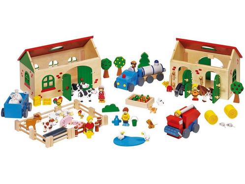 Goki Houten Boerderij, 71dlg., Kinderen en Baby's, Speelgoed | Poppenhuizen, Nieuw, Verzenden