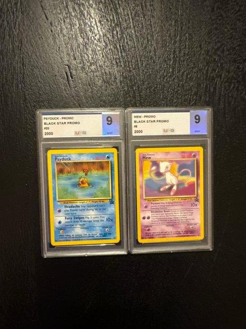 Pokémon - 2 Graded card - MEW & PSYDUCK - PROMO FROM THE, Hobby en Vrije tijd, Verzamelkaartspellen | Pokémon