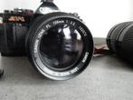 Canon AV-1 + FD 35-70mm + FL 135mm + Tokina 35-105mm + acc., Audio, Tv en Foto, Fotocamera's Analoog, Nieuw