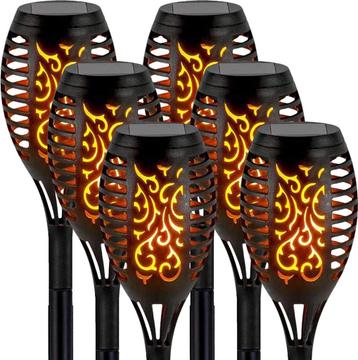 Solar Tuinfakkels - 6 stuks - 49,5cm - Tuinverlichting op... beschikbaar voor biedingen