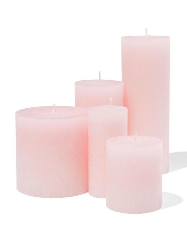 HEMA Rustieke kaarsen lichtroze, Huis en Inrichting, Woonaccessoires | Kandelaars en Kaarsen, Nieuw, Verzenden